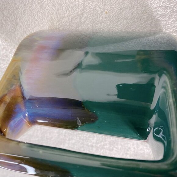 Vintage Rodolfo Padilla Artist Signed Green Purple Drip Glazed Mugs x2 - Picture 10 of 10